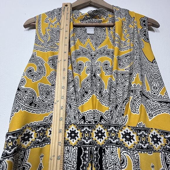 Chicos Pleated Paisley Medallion Maxi Dress Size 1 (8/10) Classic Royal Regency - Picture 6 of 10